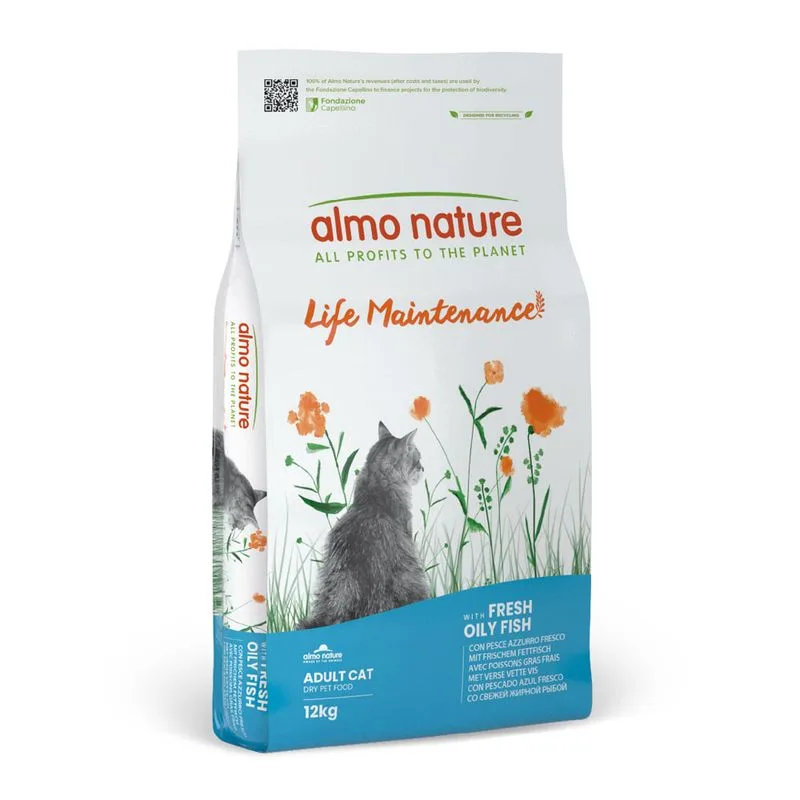 Multipack risparmio! 2 x 12 kg Almo Nature Functional Crocchette gatto (Adult Life Maintenance Pesce azzurro & Riso)