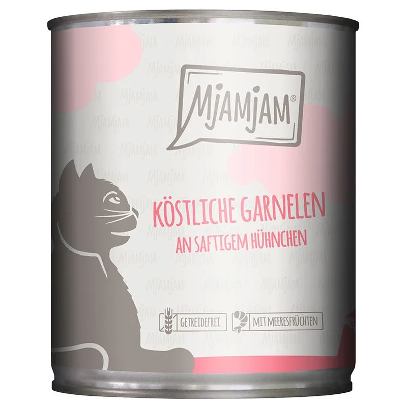 MjAMjAM 24 x 800 g umido gatto (Gamberetti & Pollo)