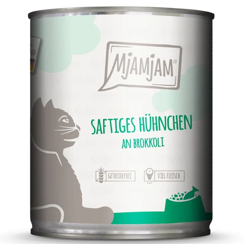 MjAMjAM 24 x 800 g umido gatto (Polletto con broccoli)