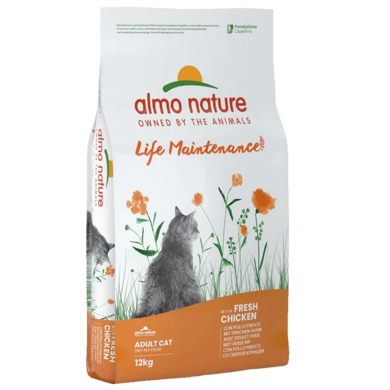 Multipack risparmio! 2 x 12 kg Almo Nature Functional Crocchette gatto (Adult Life Maintenance Pollo & Riso)