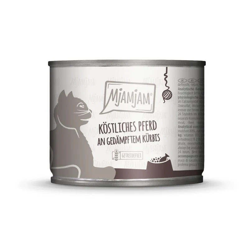 MjAMjAM 6 x 200 g umido gatto (Cavallo & Zucca al vapore)