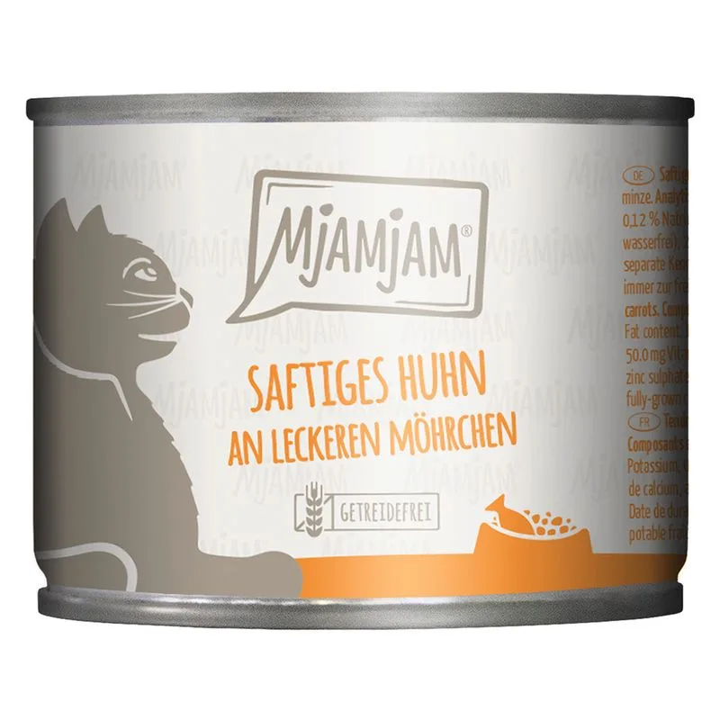 MjAMjAM 6 x 200 g umido gatto (Pollo & Carotine)