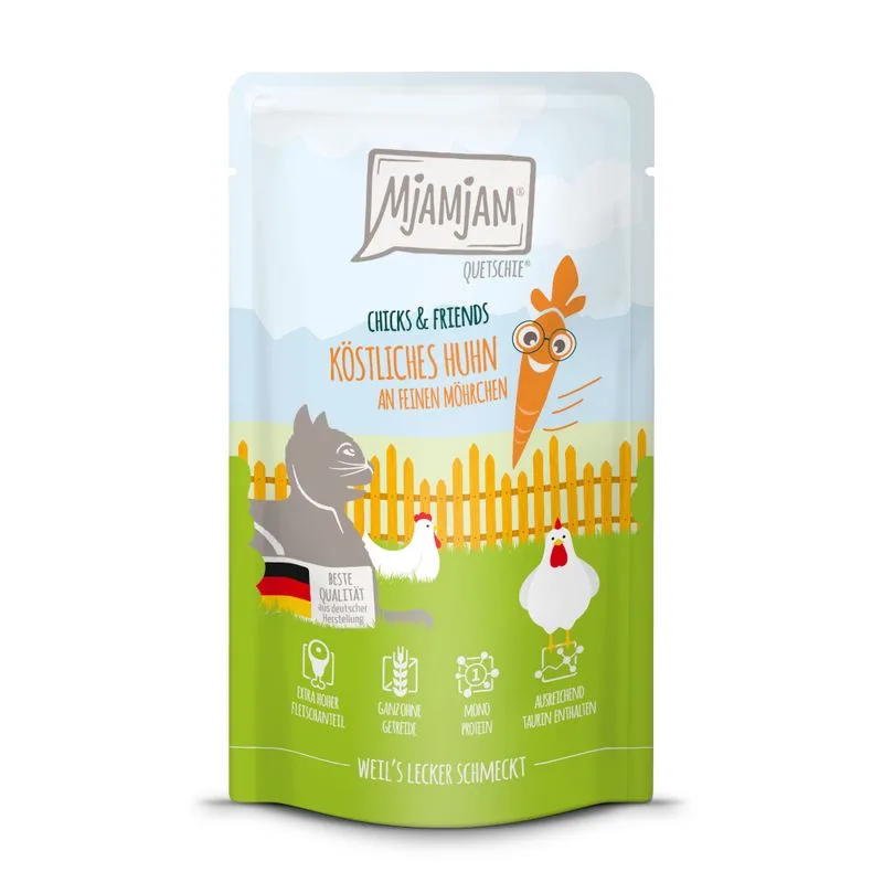 MjAMjAM Buste 12 x 125 g (Chicks & Friends: Pollo & Carotine)