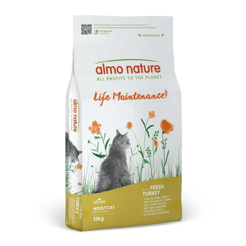 Multipack risparmio! 2 x 12 kg Almo Nature Functional Crocchette gatto (Adult Life Maintenance Tacchino & Riso)