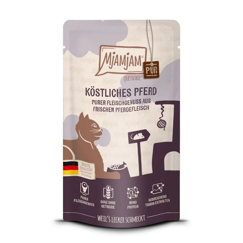 MjAMjAM Buste 24 x 125 g umido gatto (Cavallo puro)