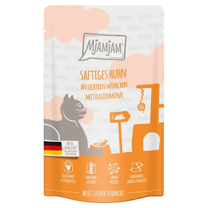 MjAMjAM Buste 24 x 125 g umido gatto (Pollo & Carote)