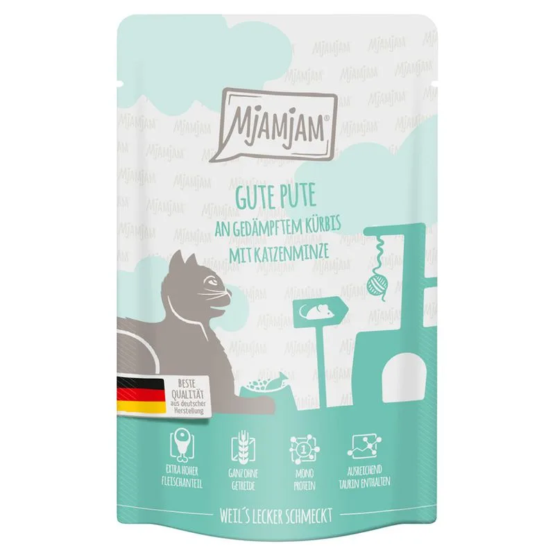 MjAMjAM Buste 24 x 125 g umido gatto (Tacchino & Zucca al vapore)