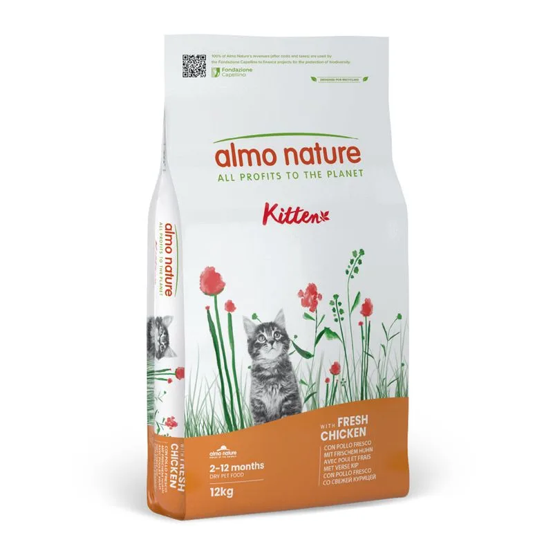 Multipack risparmio! 2 x 12 kg Almo Nature Functional Crocchette gatto (Kitten Pollo & Riso)