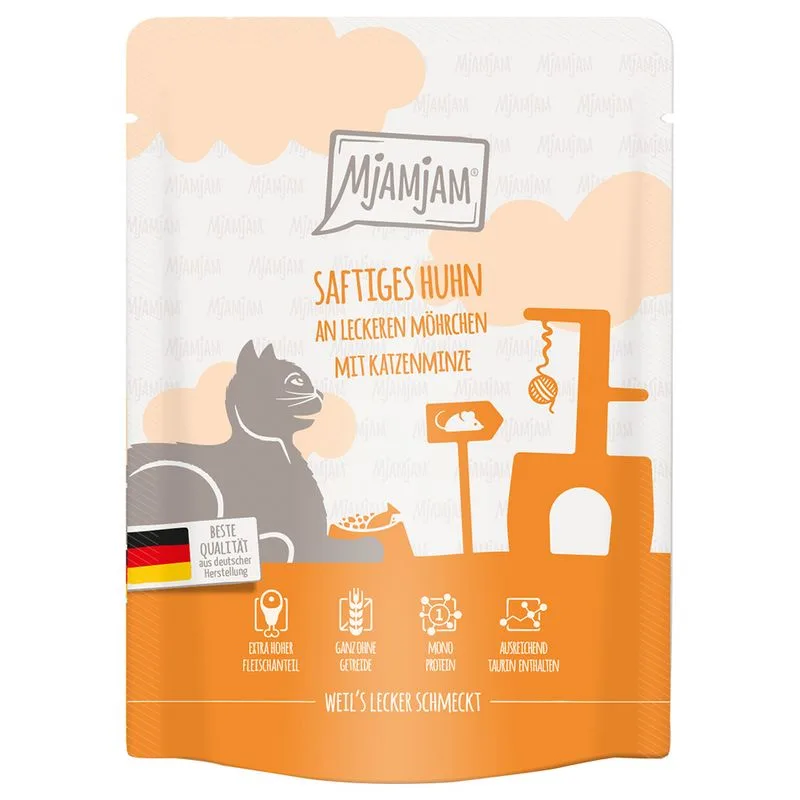 MjAMjAM Buste 6 x 300 g umido gatto (Pollo & Carotine)