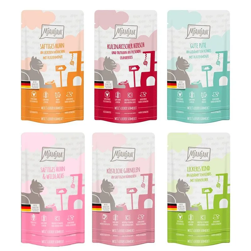 MjAMjAM Buste Pacco misto 12 x 125 g umido gatto