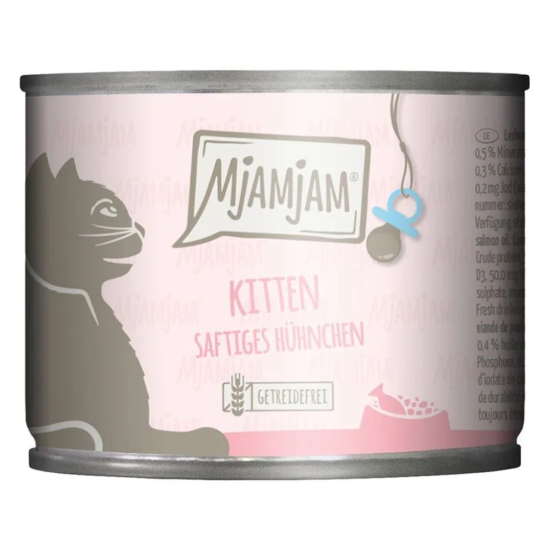 MjAMjAM Kitten 6 x 200 g umido gatto (Pollo & Olio di Salmone)