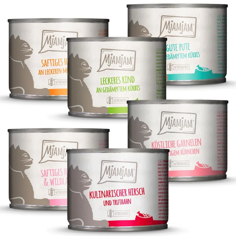 MjAMjAM Pacco misto 6 x 200 g umido per gatto