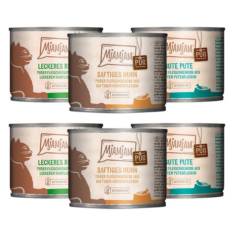 MjAMjAM Sapore autentico di carne Pacco misto 6 x 200 g umido gatto