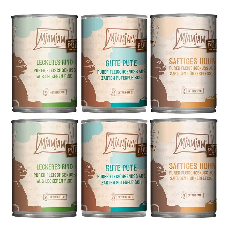 MjAMjAM Sapore autentico di carne Pacco misto 6 x 400 g umido gatto