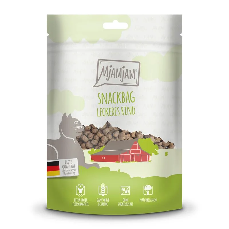 MjAMjAM Snack-bag (Set %: 4 x 125 g Manzo Pregiato)