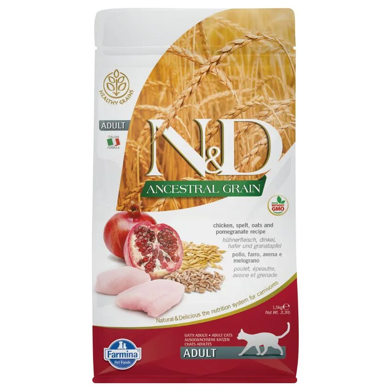 2 x 1,5 kg Farmina N&D (Low Grain Adult Cat Pollo e Melograno)