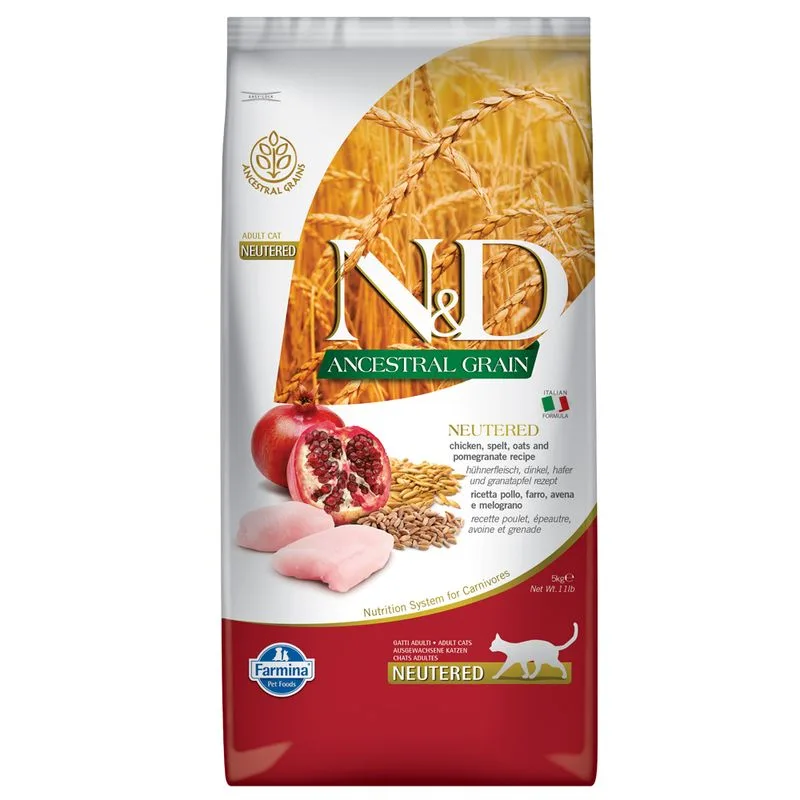 Farmina N&D Ancestral Grain Cat Pollo e Melograno Neutered (Set %: 2 x 5 kg)