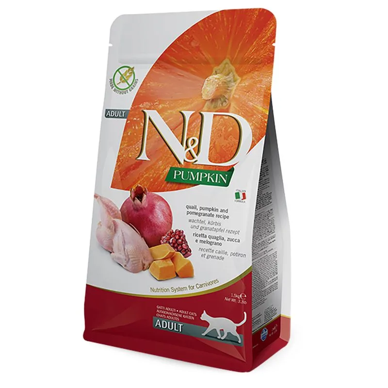 Farmina N&D Pumpkin Adult Quaglia, Zucca e Melograno per gatti (Set %: 2 x 5 kg)