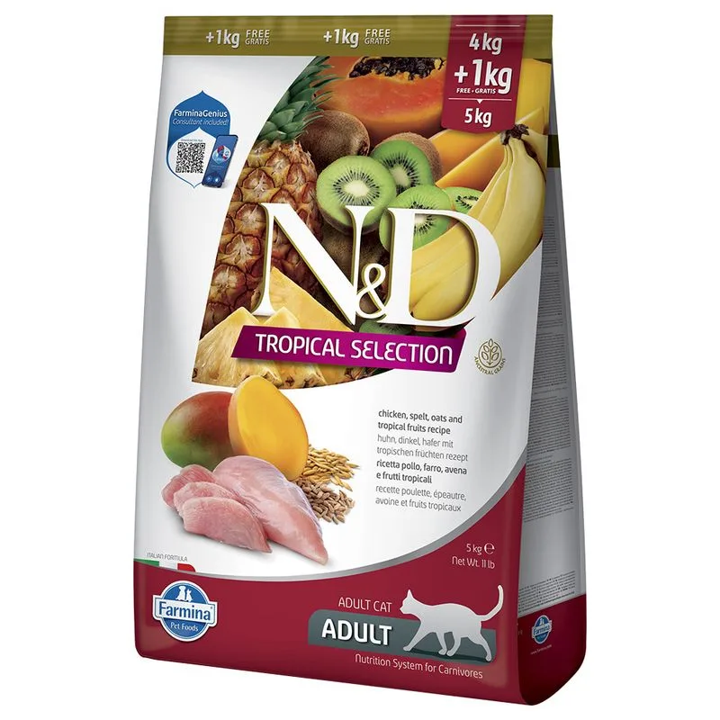Farmina N&D Cat Tropical Selection con Pollo (Set %: 2 x 5 kg (4 + 1 kg))