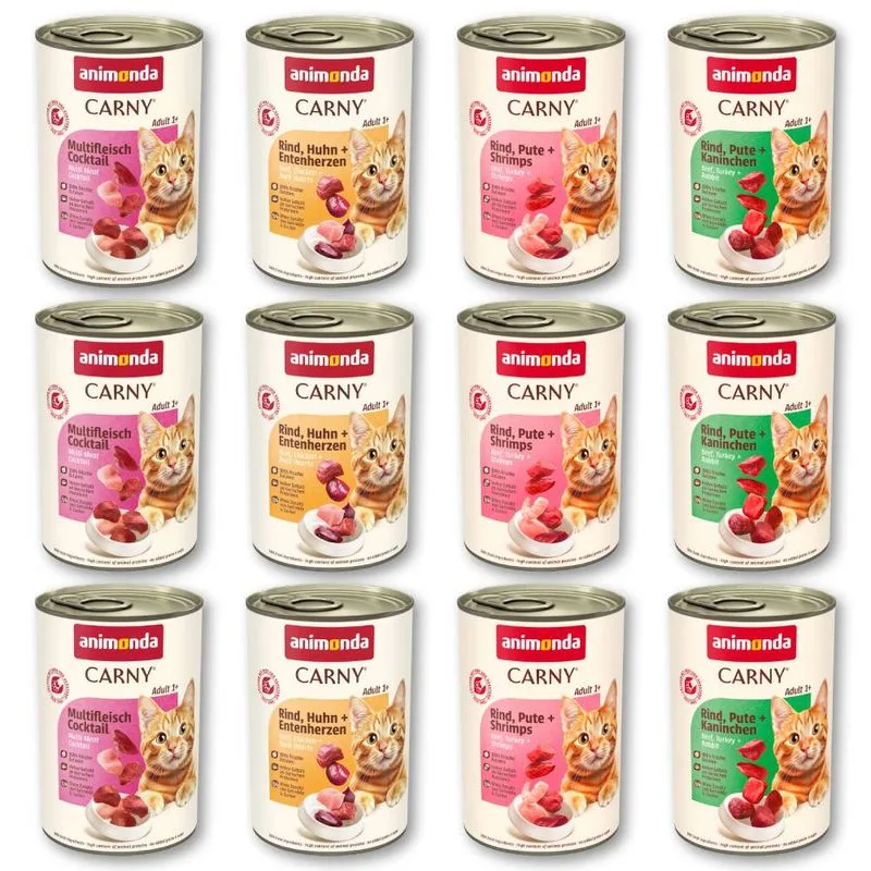 Set prova! animonda Carny Adult 12 x 400 g (MIX Pollo & Manzo, 4 gusti)