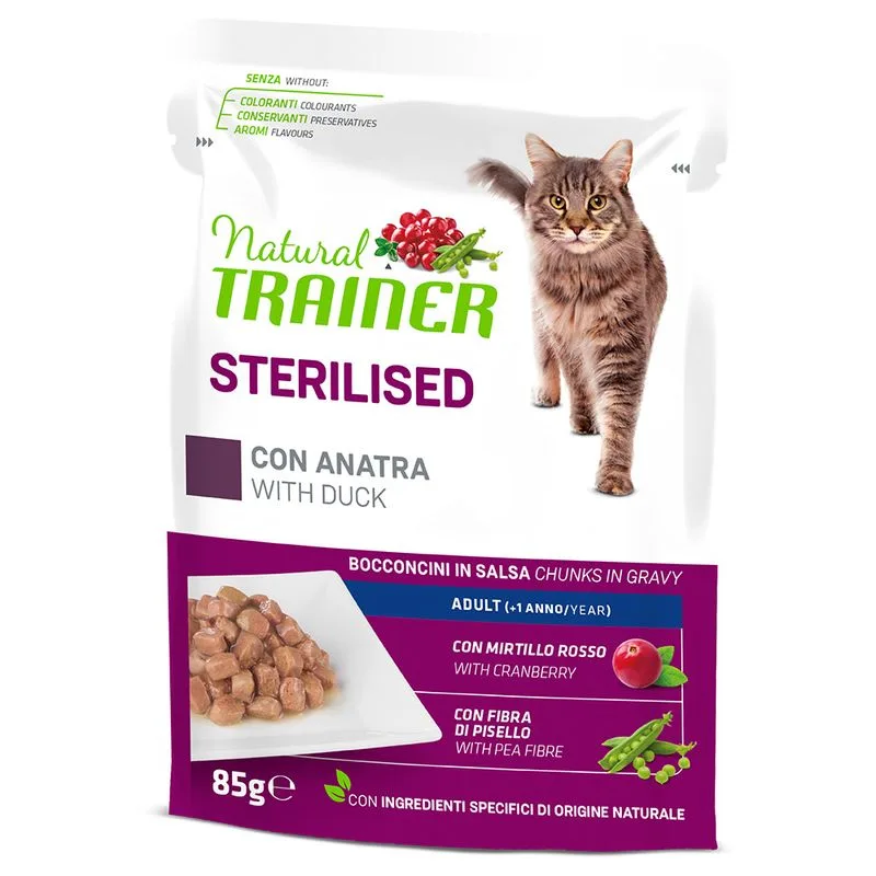 Natural Trainer Adult Sterilised 12 x 85 g (con Salmone)