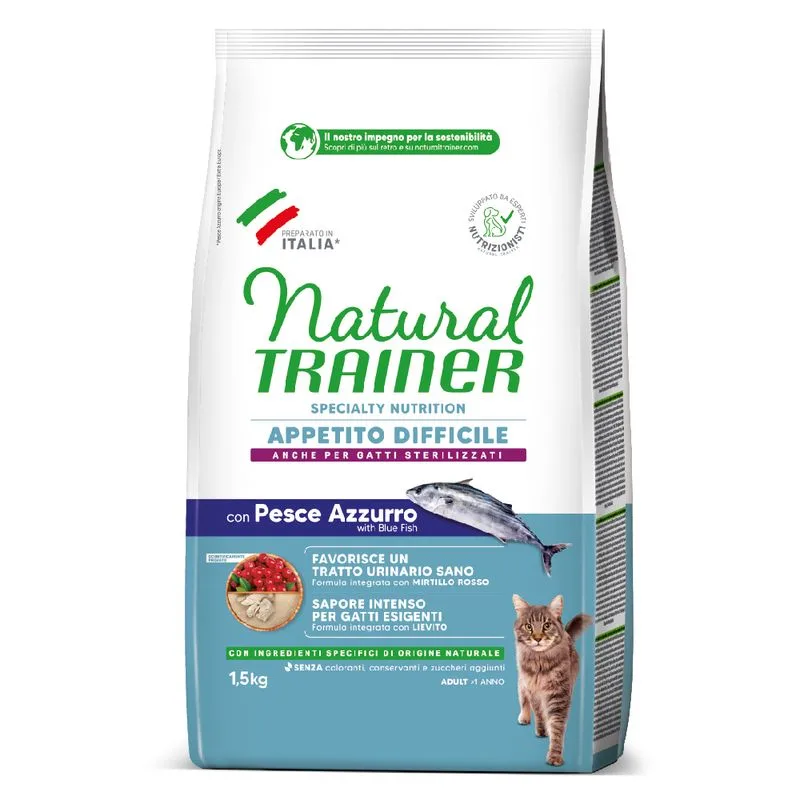Natural Trainer Appetito Difficile Pesce Azzurro Crocchette per gatti