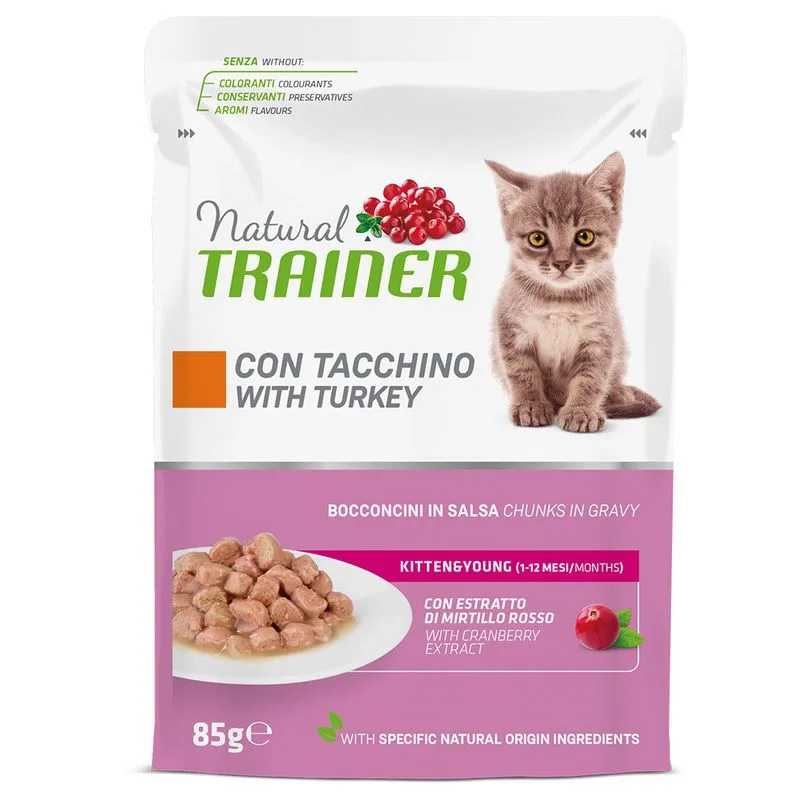 Natural Trainer Kitten & Young (Set %: 24 x 85 g Tacchino)