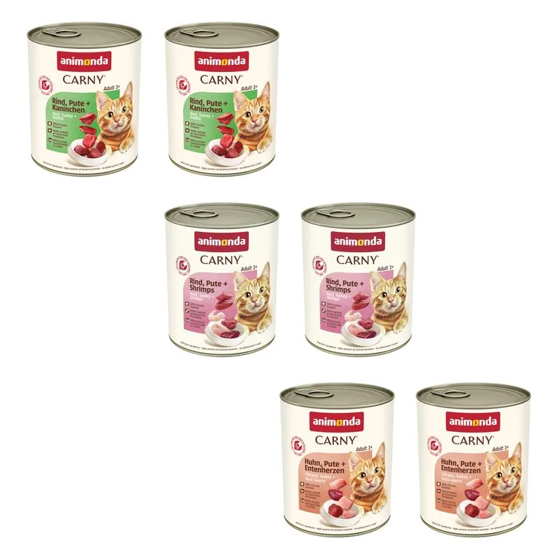 Set prova! animonda Carny Adult 6 x 800 g (MIX Manzo & Pollame, 3 gusti)