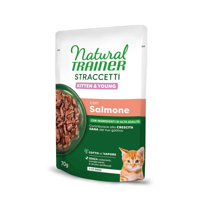 Natural Trainer Kitten & Young Straccetti in salsa 56 x 70 g (Salmone)