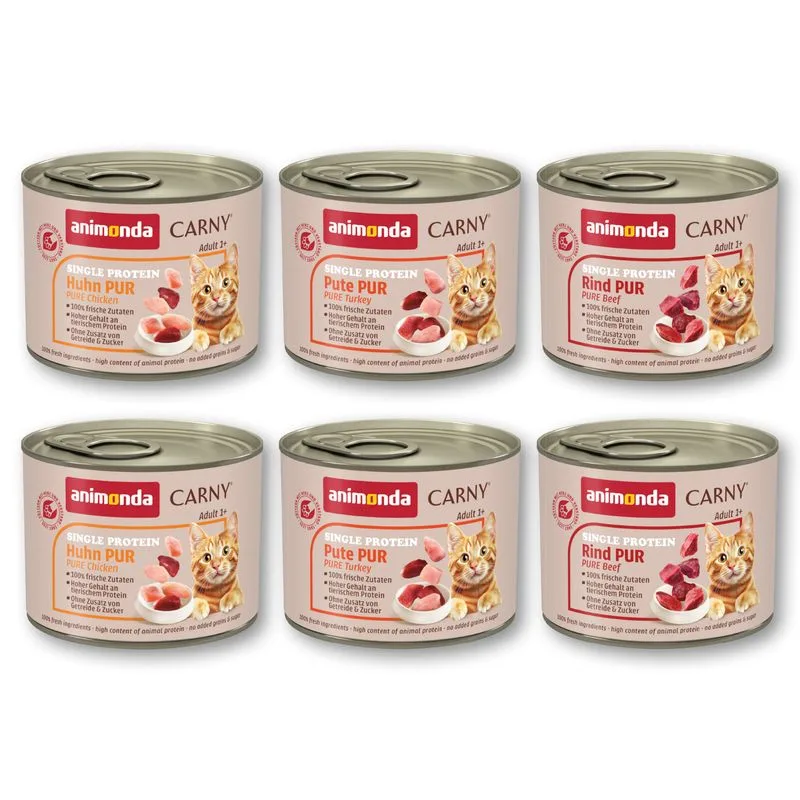 Set prova! animonda Carny Single Protein Adult (6 x 200 g)