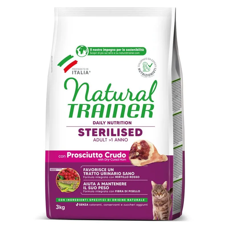 Natural Trainer Sterilised con Prosciutto crudo (Set %: 2 x 3 kg)
