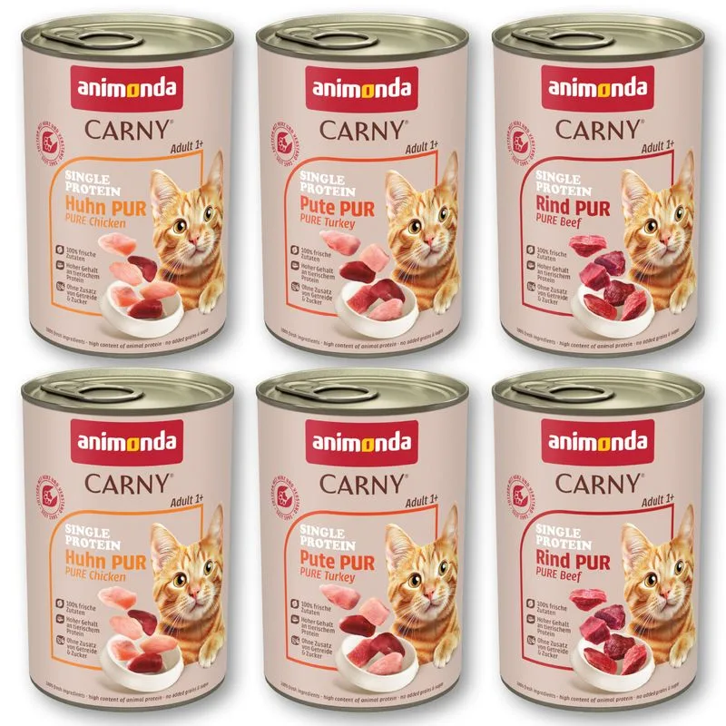 Set prova! animonda Carny Single Protein Adult (6 x 400 g)