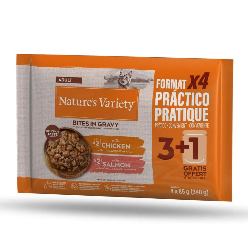 Nature's Variety Bites in Salsa 88 x 85 g umido gatto