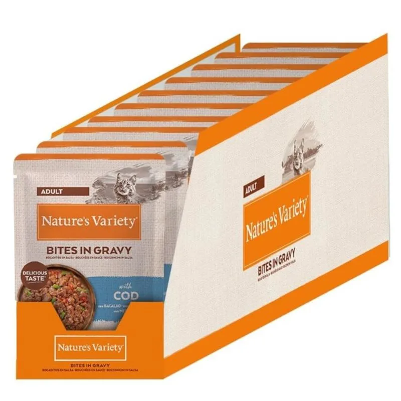 Nature's Variety Bites in Salsa Adult 22 x 85 (con Merluzzo)