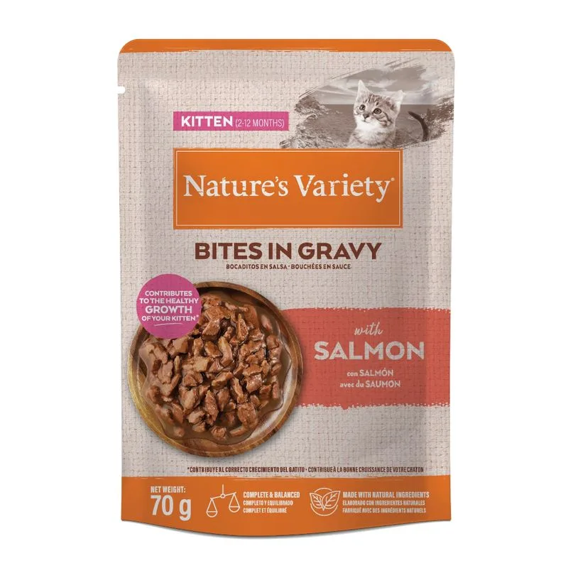 Nature's Variety Kitten Bites in Salsa 28 x 70 g (Salmone)