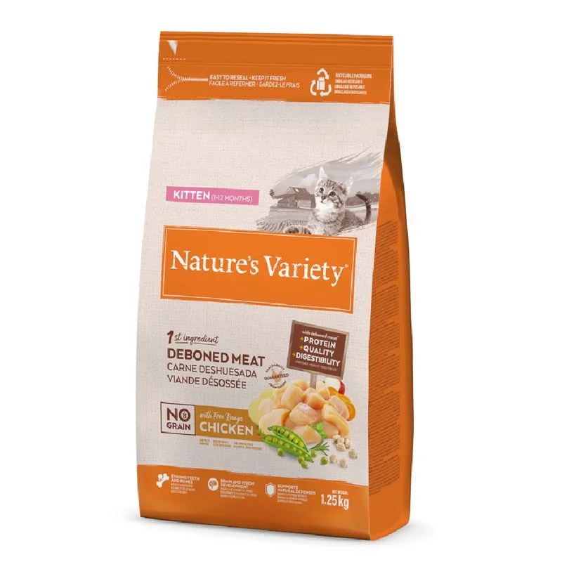 Nature's Variety No Grain Kitten Pollo allevato a terra (Set %: 2 x 1,25 kg)