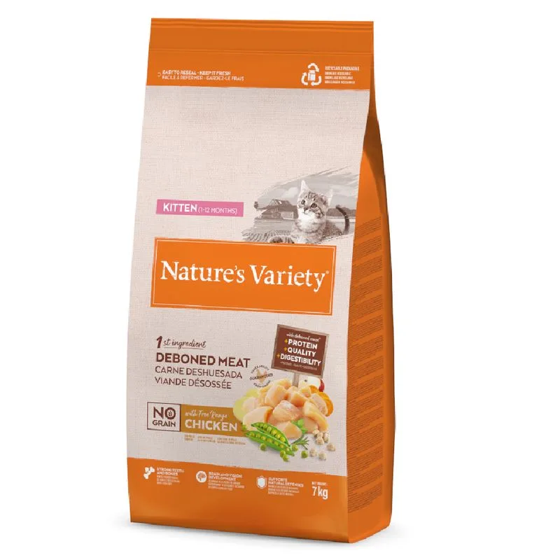 Nature's Variety No Grain Kitten Pollo allevato a terra (Set %: 2 x 7 kg)