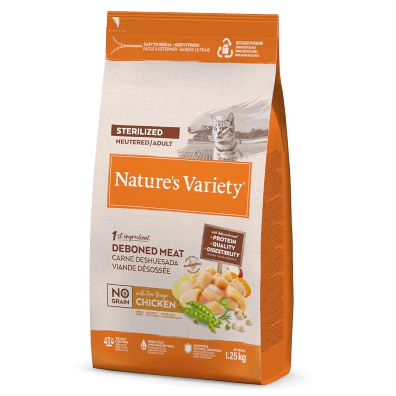 Nature's Variety No Grain Sterilized Adult Pollo allevato a terra (1,25 kg)