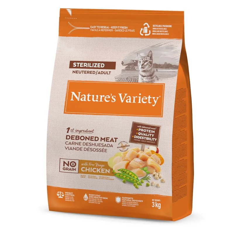 Nature's Variety No Grain Sterilized Adult Pollo allevato a terra (3 kg)