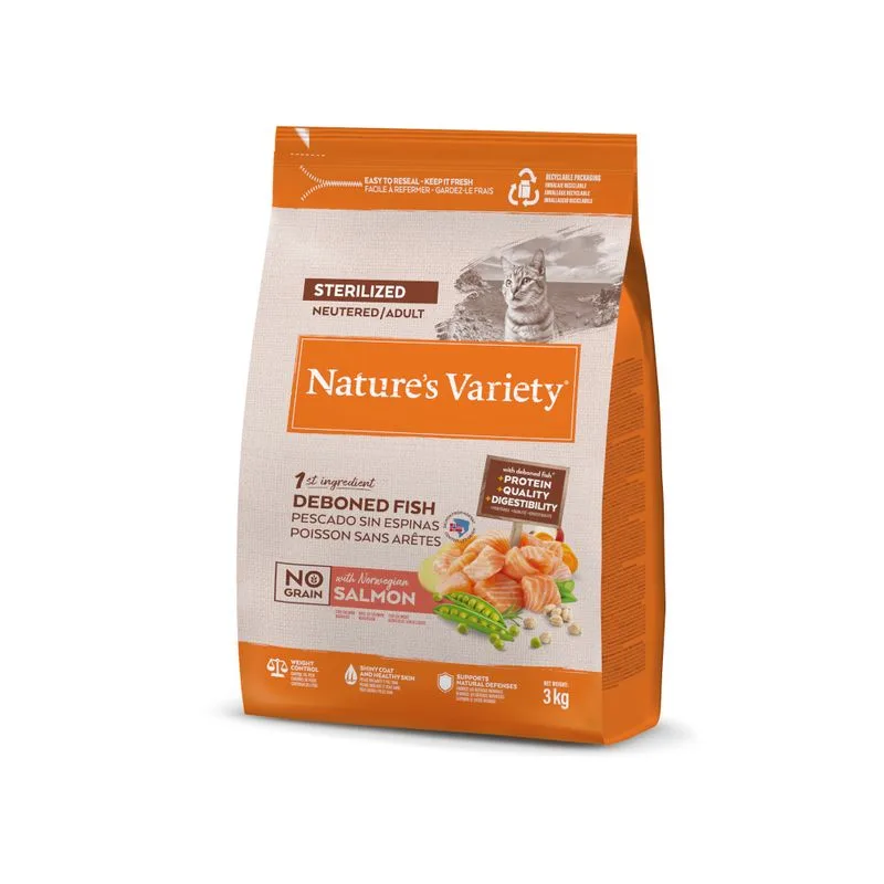 Nature's Variety No Grain Sterilized Adult Salmone norvegese per gatti (3 kg)