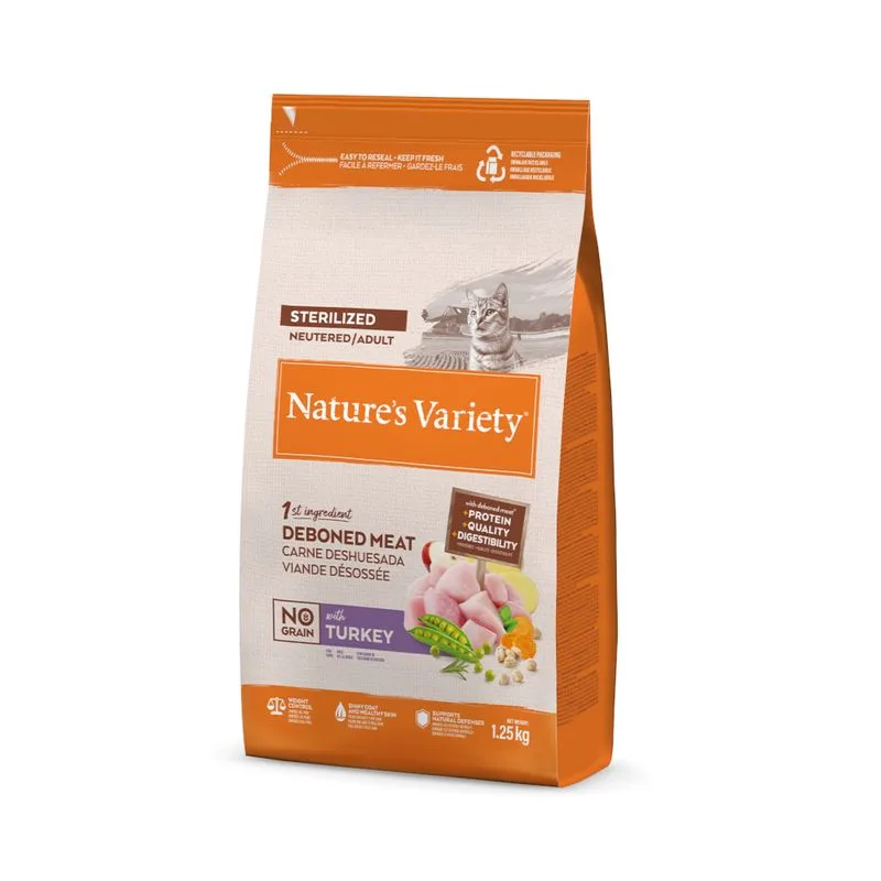 Nature's Variety Original No Grain Sterlised Adult Tacchino Crocchette per gatto (1,25 kg)