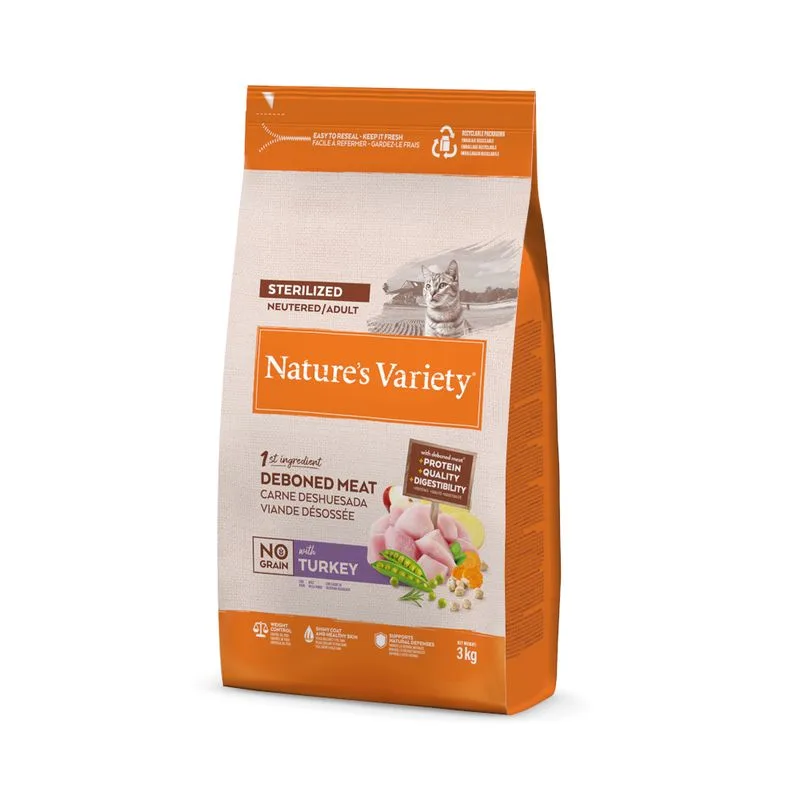 Nature's Variety Original No Grain Sterlised Adult Tacchino Crocchette per gatto (3 kg)