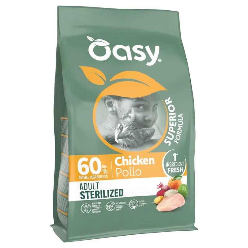 Oasy Dry Cat Superior Adult Sterilized Pollo (Set %: 2 x 6 kg)