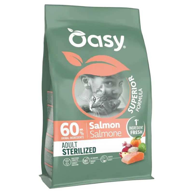 Oasy Dry Cat Superior Adult Sterilized Salmone (Set %: 2 x 6 kg)