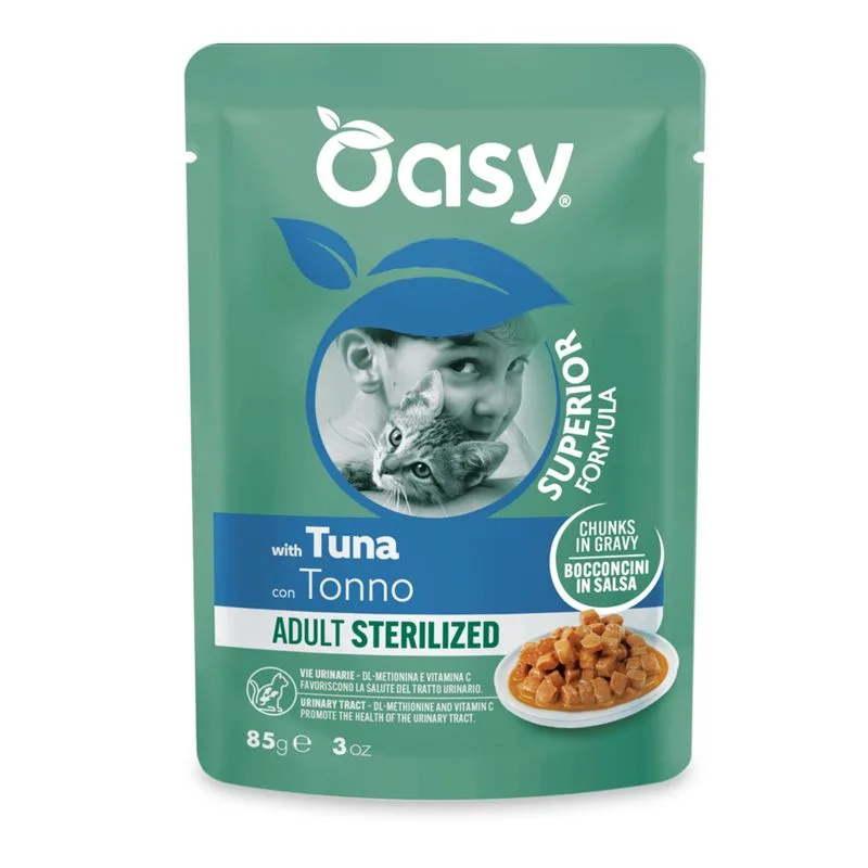 Oasy Adult Bocconcini in Salsa Buste 12 x 85 g (Sterilized Tonno)