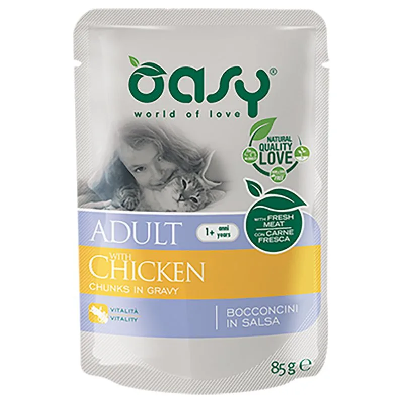 Oasy Adult Bocconcini in Salsa Buste 12 x 85 g (con Pollo)