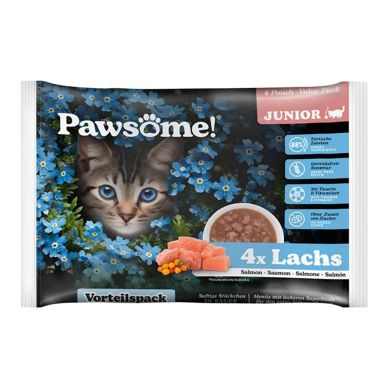 Pawsome Junior 8 x 85 g umido per gatto
