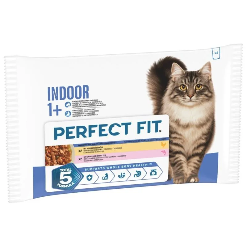 Perfect Fit Indoor 1+ (Set %: 52 x 85 g Pollo & Salmone)