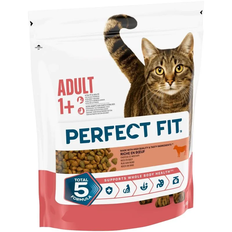 Perfect Fit Sterile 1+ Ricco di manzo Umido per gatto (Set %: 5 x 1,4 kg)
