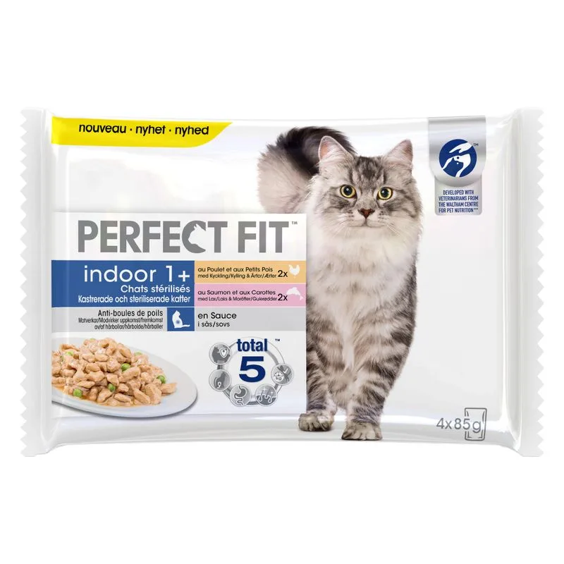 Perfect Fit Sterilised Indoor Adult 1+ Salmone & Pollo (Set %: 24 x 85 g)